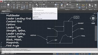 AutoCAD Arrow with Text  AutoCAD Leader Command Tutorial Complete  Curved Multileader Arrow Size [upl. by Boycey]