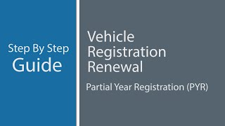 DMV Virtual Office Vehicle Registration Renewal – Partial Year Registration PYR Guide [upl. by Dominus451]