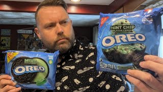 Trying New MINT CHIP OREOS Is this Limited Edition Flavor Better Than Regular Mint Oreos [upl. by Ecirtnas763]