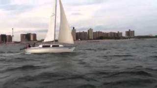 Hunter 25 Sailboat off Coney Island [upl. by Yerot]