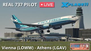 Real 737 Pilot LIVE  Athens FlyIn VATSIM event  ZIBO MOD B737  XPlane 11 [upl. by Oine679]