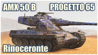 AMX 50 B Progetto 65 amp Rinoceronte • WoT Blitz Gameplay [upl. by Bucella]