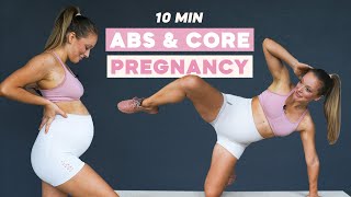 10 MIN ABS PREGNANCY WORKOUT  Sichere Bauch Übungen in Schwangerschaft amp schnellere Rückbildung [upl. by Faith]