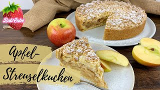 ApfelStreuselkuchen  klassisch fruchtig und lecker  Apfelkuchen mit Streuseln  BabCake [upl. by Ennahgiel]