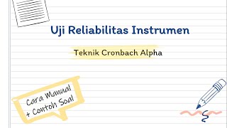 STATISTIKA  Cara Manual Uji Reliabilitas Cronbach Alpha [upl. by Medlin]