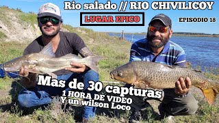 Pesca en el Rio chivilcoy sobre la desenbocadura con el RIO SALADO  vías de GdorUgarte  MJPESCA [upl. by Colon853]