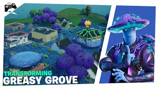 Transforming Greasy Grove in Fortnite Creative [upl. by Blondy]