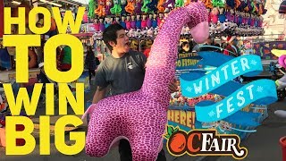 How To Win BIG at Carnival Games  Winter Fest OC Fair [upl. by Llorre]