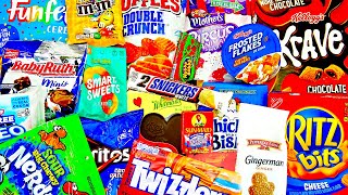 SNACK PARTY Krave Funfetti Cereal Doritos Oreo Hubba Bubba Crackers Twizzlers Cookies Chocolate Bars [upl. by Nodnalb316]