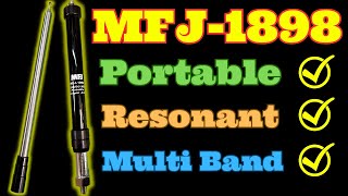 MFJ1898 Portable Collapsible HF6Meter Antenna [upl. by Suiluj]