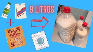 DETERGENTE para LAVADORA NATURAL y ECONÓMICO con productos de MERCADONA 1€9LITROS [upl. by Assirroc]