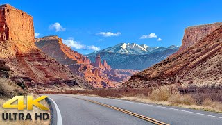 Scenic Byway 128 Sunset Drive to Moab Utah 4K  Golden Hour [upl. by Torp]