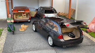 118 BMW E91 330i Touring Sparkling graphite metallic  Kyosho Dealer Edition Unboxing [upl. by Decker]