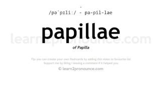 Pronunciation of Papillae  Definition of Papillae [upl. by Dleifrag]