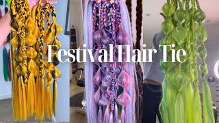 How to Make Tie In Festival Braids Rave Hair [upl. by Swords611]