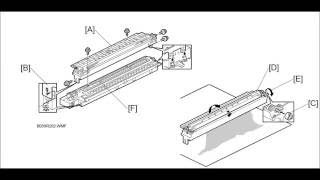 RICOH Aficio 1015 1018 developer replacement initialization [upl. by Annayat128]