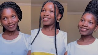 12 KNOTLESS BOX BRAIDS HAIRSTYLES  QUICK amp EASY HAIRSTYLES [upl. by Anitnerolf902]