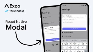 Build a custom React Native Modal  Expo  TailwindCSS [upl. by Nooj497]