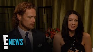 Sam Heughan Plays With quotOutlanderquot Baby Bump  E News [upl. by Flower]