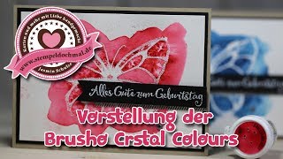 Tutorial Brusho Crystal Colours  Aquarellfarben in Pulverform von Stampin Up [upl. by Lyndsey324]