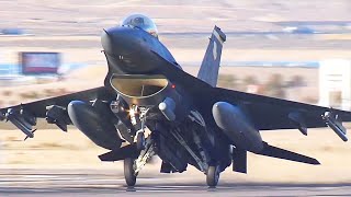 F16 Fighting Falcon Fighter Jet Take Off US Air Force [upl. by Ursulina]