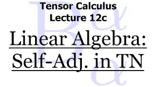 Tensor Calculus 12c The SelfAdjoint Property in Tensor Notation [upl. by Einaffit]