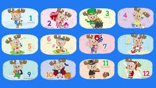 Months of the Year Song  Kindergarten Learning Videos  BerryAppley  Kids Songs [upl. by Nnaaihtnyc]