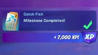 Catch fish  Milestone Easiest way to complete  Fortnite Quest [upl. by Aihsitan]