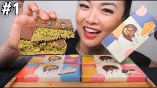 FINALLY THE VIRAL DUBAI FIX CHOCOLATE ASMR EATING SOUNDS LIGHT WHISPERS  SASASMR [upl. by Eenahs644]