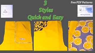 How to Sew Pants Pocket Easy Way3 Styles of Quick Simple TrouserSkirt Pocket Beginners Tutorial [upl. by Atworth477]