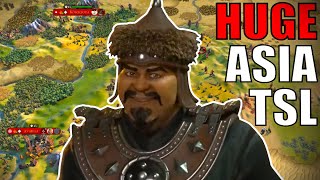 Civ 6  20 PLAYER HUGE TSL Asia – MAX Difficulty – 1 Deity Mongolia Civilization VI [upl. by Carmelle]