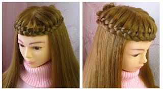 Tuto coiffure simple et rapide ✨ Tresse couronne ✨ facile à faire ✨ Crown braid tutorial [upl. by Anaujnas]