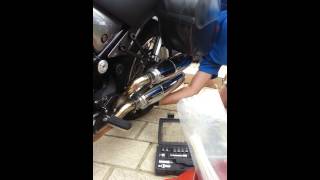 Moto guzzi bellagio luxury exhaust standard Removal of pipes to Mistral [upl. by Etnud832]