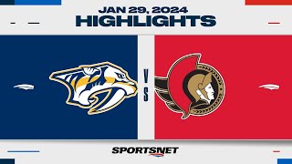 NHL Highlights  Predators vs Senators  January 29 2024 [upl. by Bornstein945]