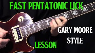 Gary Moore inspired fast pentatonic blues lick lesson [upl. by Hilar]