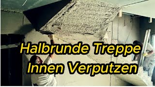 Halbrunde Treppe innen verputzen [upl. by Ariamat]