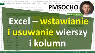 EXCEL  Wstawianie usuwanie wierszy i kolumn przenoszenie komórek [upl. by Ordisy]