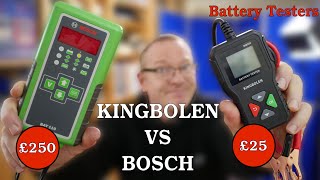 KINGBOLEN BM550 Battery Tester VS Mighty BOSCH BAT110  6v 12v 24v Car Battery Analyser kingbolen [upl. by Saibot]