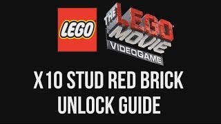 x10 Stud Multiplier Red Brick Unlock Guide  The LEGO Movie Videogame [upl. by Ecinnej]