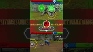 STYRACOSAURUS LUX VS METRIALONG  JURASSIC WORLD THE GAME [upl. by Ecreip]