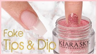 How to Apply Dip Powder with Nail Tips  Step by Step [upl. by Siegler]