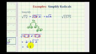 Ex Simplify Square Roots  Not Perfect Roots [upl. by Brunhild115]