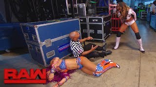 An incensed Alicia Fox ambushes Sasha Banks backstage Raw Oct 16 2017 [upl. by Anahsal]