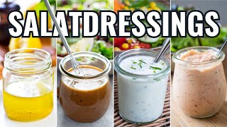 Diese 4 SALATDRESSINGS sind BESSER als jede gekaufte Sauce 🥗 [upl. by Ardnuahs]