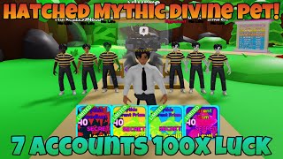 Using 7 Accounts To Hatch 1M Egg Hatched Mythic Divine Pet  Bubble Gum Mayhem Roblox [upl. by Eliga]