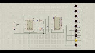 LEDs chaser with 555 and 4017 ICs Proteus 8 [upl. by Valerlan]