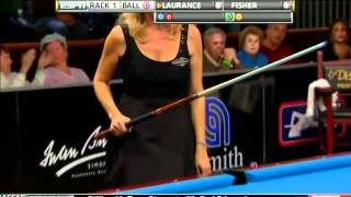 031812 WPBA Masters  Final rack 1 Allison Fisher vs Ewa Mataya Laurance Billiard HD [upl. by Ainahtan]