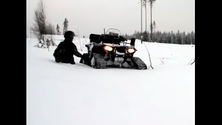 Polaris 550 Prospector tracks in DEEPsnow [upl. by Sprage]