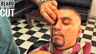 Beard shave Asmr • Shaped beard cutting techniques • Asmr massage sleep [upl. by Ruelle]