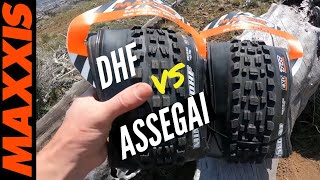 Which Tire Will Come Out On Top The Maxxis DHF VS Assegai EPIC Showdown [upl. by Hannahc67]